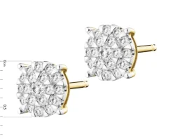 Kolczyki z żółtego złota z brylantami - 0,27 ct - próba 585