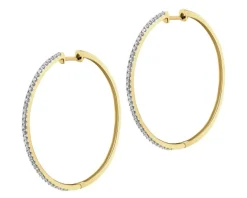 Kolczyki z żółtego złota z brylantami - koła - 0,50 ct - próba 585