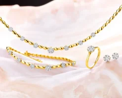 Kolczyki z żółtego złota z brylantami - 0,41 ct - próba 585