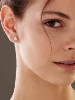 Kolczyki z żółtego złota z brylantami - 0,41 ct - próba 585