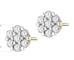 Kolczyki z żółtego złota z brylantami laboratoryjnymi - 0,37 ct - próba 585