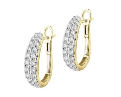 Kolczyki z żółtego złota z brylantami - 0,93 ct - próba 585