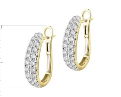 Kolczyki z żółtego złota z brylantami - 0,93 ct - próba 585