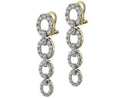 Kolczyki z żółtego złota z brylantami - 2,77 ct - próba 585