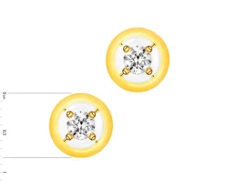 Kolczyki z żółtego złota z brylantami - koła - 0,16 ct - próba 585