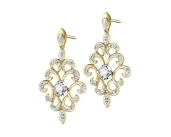 Kolczyki z żółtego złota z brylantami - 0,70 ct - próba 585