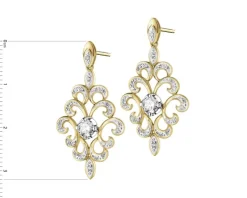 Kolczyki z żółtego złota z brylantami - 0,70 ct - próba 585