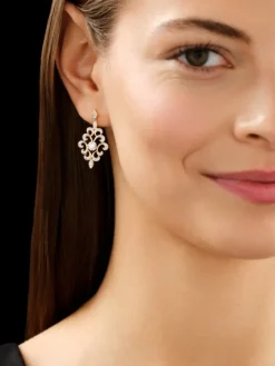 Kolczyki z żółtego złota z brylantami - 0,70 ct - próba 585