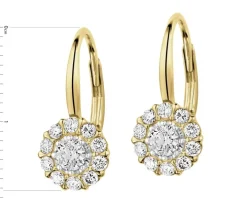 Kolczyki z żółtego złota z brylantami - 0,66 ct - próba 585
