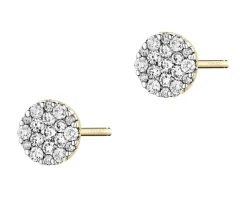 Kolczyki z żółtego złota z brylantami - 0,48 ct - próba 585