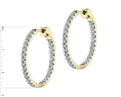 Kolczyki z żółtego złota z brylantami - koła - 1,46 ct - próba 585
