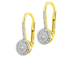 Kolczyki z żółtego złota z brylantami - 0,19 ct - próba 585
