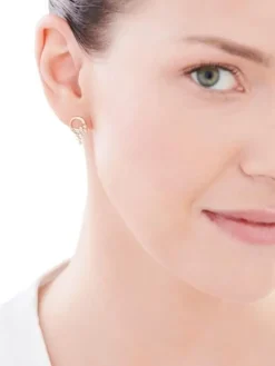 Kolczyki z żółtego złota z brylantami - 0,25 ct - próba 585