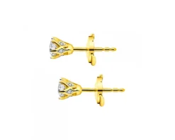 Kolczyki z żółtego złota z brylantami - 0,49 ct - próba 750