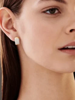 Kolczyki z żółtego złota z brylantami - 0,60 ct - próba 585