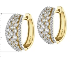 Kolczyki z żółtego złota z brylantami - koła - 1,50 ct - próba 585