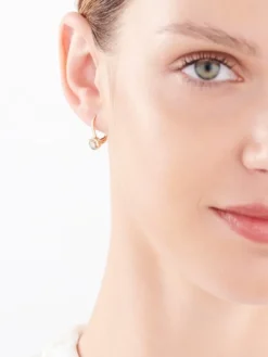 Kolczyki z żółtego złota z brylantami - 0,10 ct - próba 585