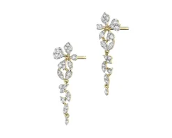 Kolczyki z żółtego złota z brylantami laboratoryjnymi - koła - 1,00 ct - próba 750