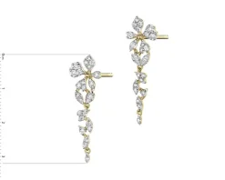 Kolczyki z żółtego złota z brylantami laboratoryjnymi - koła - 1,00 ct - próba 750