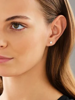 Kolczyki z żółtego złota z brylantami laboratoryjnymi - 0,50 ct - próba 585