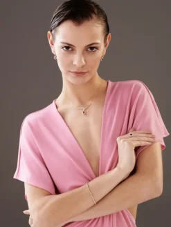 Kolczyki z żółtego złota z brylantami i rubinami - próba 585