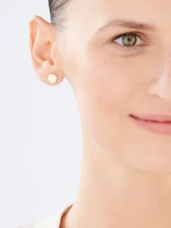 Kolczyki z żółtego złota z brylantami - 0,01 ct - próba 375