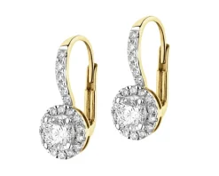 Kolczyki z żółtego złota z brylantami - 0,94 ct - próba 585