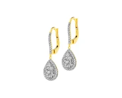 Kolczyki z żółtego złota z brylantami - 0,80 ct - próba 585