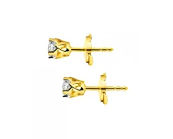 Kolczyki z żółtego złota z brylantami - 0,36 ct - próba 750