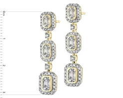 Kolczyki z żółtego złota z diamentami - 0,93 ct - próba 585