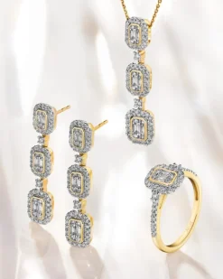 Kolczyki z żółtego złota z diamentami - 0,93 ct - próba 585