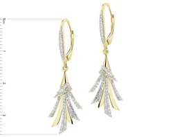 Kolczyki z żółtego złota z diamentami - 0,31 ct - próba 585