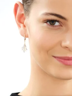 Kolczyki z żółtego złota z diamentami - 0,31 ct - próba 585