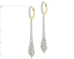 Kolczyki z żółtego złota z diamentami - 1,22 ct - próba 585