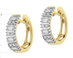 Kolczyki z żółtego złota z diamentami - koła - 0,27 ct - próba 585