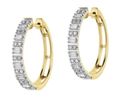 Kolczyki z żółtego złota z diamentami - koła - 0,52 ct - próba 585