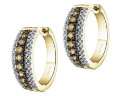 Kolczyki z żółtego złota z diamentami - koła - 0,71 ct - próba 585