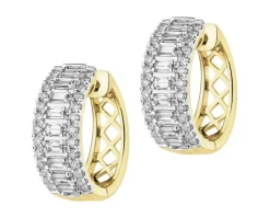 Kolczyki z żółtego złota z diamentami - koła - 0,66 ct - próba 585