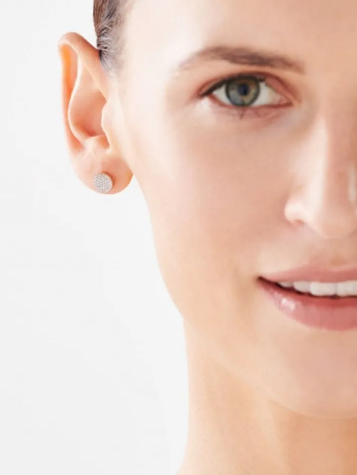 Kolczyki z żółtego złota z diamentami - 0,20 ct - próba 585