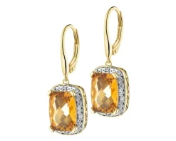 Kolczyki z żółtego złota z diamentami - 1,01 ct - próba 585