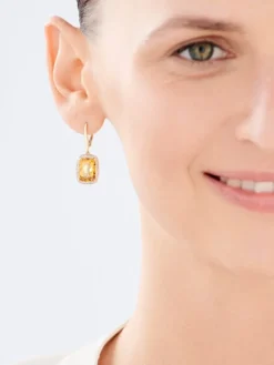 Kolczyki z żółtego złota z diamentami - 1,01 ct - próba 585