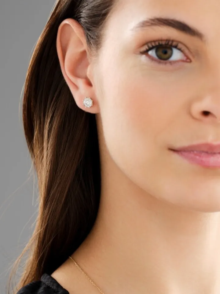 Kolczyki z żółtego złota z diamentami - 1,01 ct - próba 585