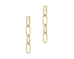 Kolczyki z żółtego złota z diamentami - 0,12 ct - próba 585