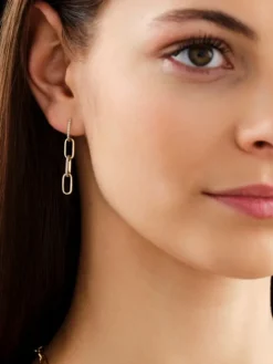 Kolczyki z żółtego złota z diamentami - 0,12 ct - próba 585