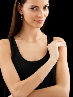 Kolczyki z żółtego złota z diamentami - 0,12 ct - próba 585