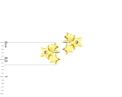 Kolczyki z żółtego złota z diamentami - gwiazdy - 0,01 ct - próba 375