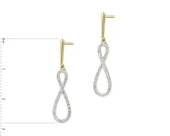 Kolczyki z żółtego złota z diamentami - 0,12 ct - próba 585