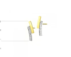 Kolczyki z żółtego złota z diamentami i szafirami - próba 585