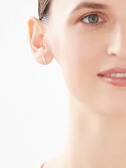 Kolczyki z żółtego złota z diamentami i szafirami - próba 585