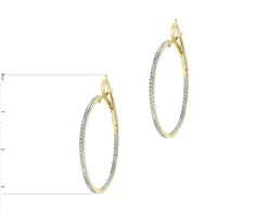 Kolczyki z żółtego złota z diamentami - koła - 0,50 ct - próba 585